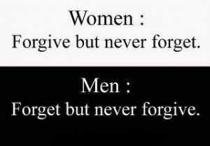 Women forgive but never forget men forget but never forgive ...