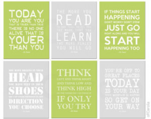 Quotes Wall Art Dr Seuss - PERSONAL IZED PRINTS SET Six Prints, Choose ...