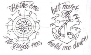 anchor, cute, design, quote, sailor, tattoo
