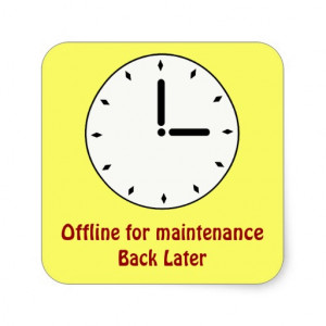 Funny Clock Face Scheduled Maintenance Stickers