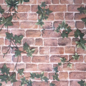 45cm Vintage Brick Creeper Peel-Stick Wallpaper - Self Adhesive Wall ...