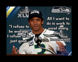 Russell Wilson Seattle Seahawks Pho to Quote Poster Fan Wall Art Print ...