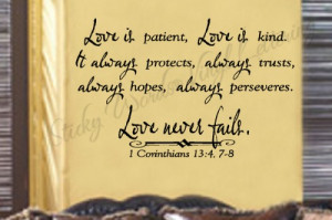 Love is patient 23x36 Vinyl Lettering Wall Quotes Words Sticky Art