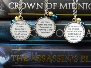 Throne of Glass by Sarah Maas Book Quote Pendant Necklace
