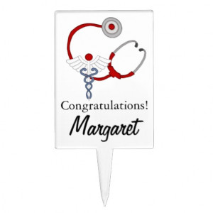 Congratulations!-Nurse Graduate+Name Cake Picks