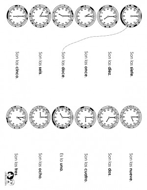 Spanish Telling Time Worksheet