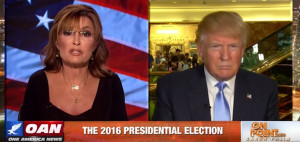 Sarah Palin Donald Trump Youtube video screengrab/One America News ...