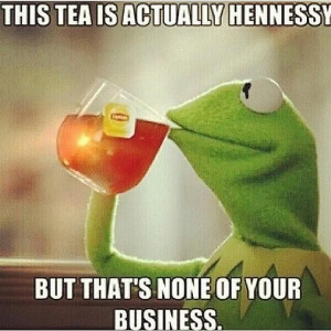 Kermit drinking tea
