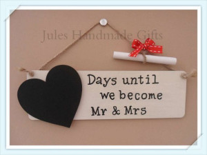 Wedding Countdown Chalkboard Plaque - Days Until We Become Mr & Mrs ...