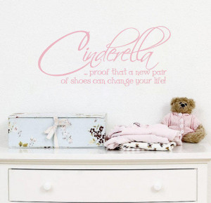 Vinyl Wall Quote - Cinderella New Pair Of Shoes Decal Lettering Decor ...