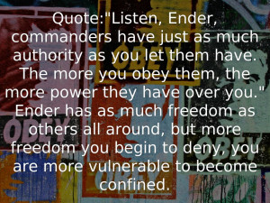 freedom vs confinement from ender's game