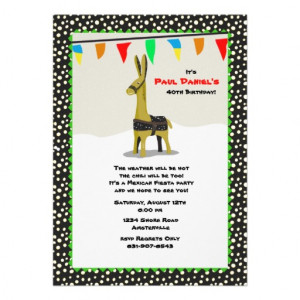 Donkey Fiesta Party Invitation from Zazzle.com