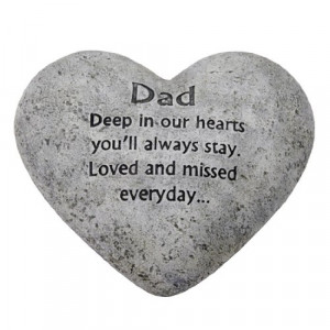 ... In Loving Memory Graveside Heart Plaque Stone - Dad Grave Memorial