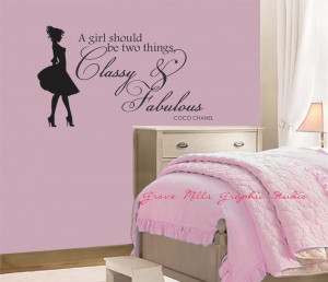 ... Fabulous Wall Decal - Coco Chanel Wall Quote - Girls Room Wall Decal