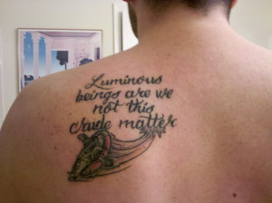 My second tattoo I had done less than two weeks ago! Here it is...