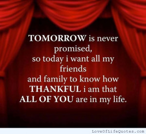 Tomorrow I never promised..