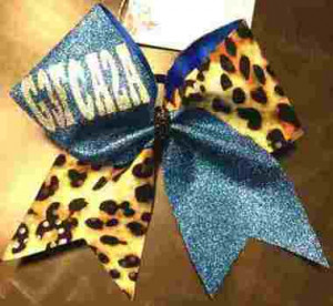 ... Quotes G3FCA2A Royal Blue Glitter and Holographic CHEETAH Cheer Bow