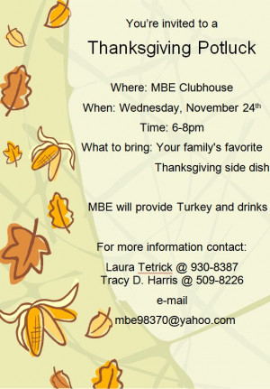 Thanksgiving Luncheon Flyer