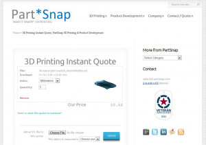 PartSnap To Introduce Online 3D Printing Instant Quote