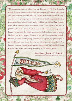BELIEVE: James E. Faust on Santa Claus.