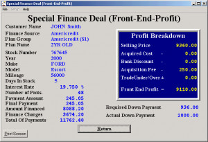 Quick Quote (Special Finance) Screen Shots