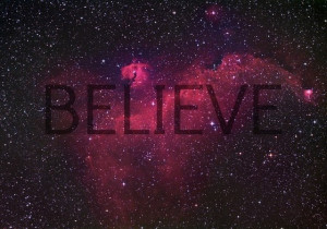 Believe glitter stars universe