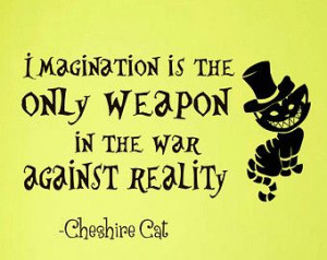 Wall Decals Alice in Wonderland Cheshire Cat Quote Decal Imagination ...