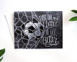 Soccer Card, Soccer Coach Gift, Motivational Quote, Chalkboard Art ...