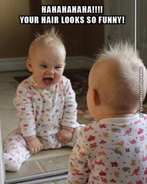 Funny Picture - Evil baby - Hahaha - Your hair looks so funny