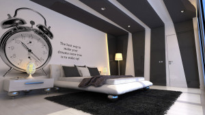 black and white easy modern master bedroom wall mural writing quotes ...