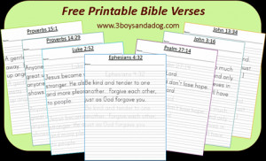 ... printable Bible verses from this month, I have included them all here