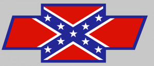 Rebel Confederate Flag CHEVY LOGO shaped
