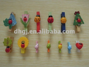 cowslips decorated mini wood clothespins