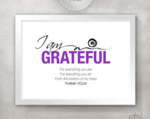 ... Inspirational Quote Print / Gratitude / Happiness Quote / Thank You