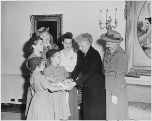 Former first lady and honorary president of the Girl Scouts, Bess ...