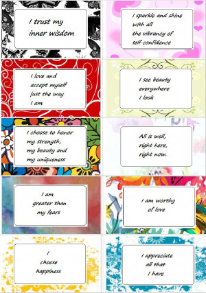 So I’ve created my own set of affirmation cards, and I thought I’d ...