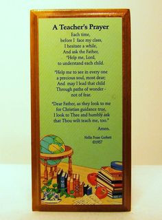 ... Wood Christian Teacher Prayer Blessing Picture School Children | eBay