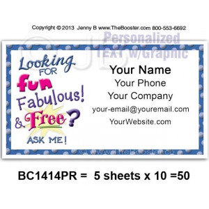 BCD10223PR -- Looking Fun Fabulous Free BUSINESS CARD PERSONALIZED -50
