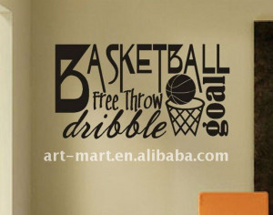 ... Sticker & Wall Decal > Vinyl Wall Quotes Word Art Collage Basketball