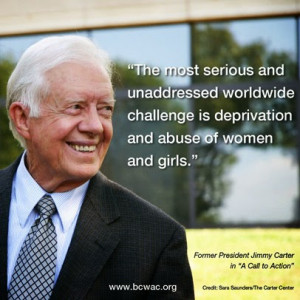 President Jimmy Carter talks about abuses against girls and women ...
