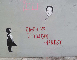 banksy, hanksy,tom hanks banksy,tom hanks street art, 