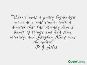 Carrie' was a pretty big-budget movie at a real studio, with a ...