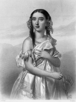 Pocahontas. By Charles Staal, engraved by B. Eyles. From Mary Cowden ...