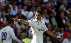 Real Madrid's Javier ''Chicharito'' Hernandez celebrates after scoring ...