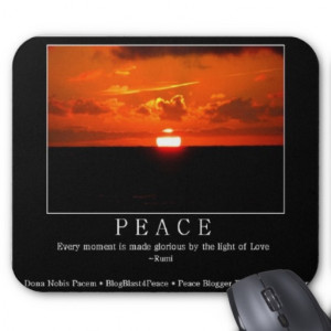 Peaceful Sunset Mousepad with Rumi Quote