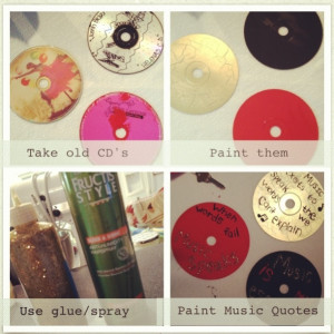CD with music quotes I them #DIY
