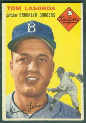 1954 Topps #132 Tom Lasorda ROOKIE [#a] (Brooklyn Dodgers) Baseball ...