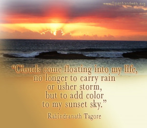 Clouds sunset quote - Tagore