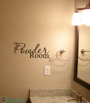 ... Powder Room Vinyl Lettering Decal Sticker Words Saying Quote 1085