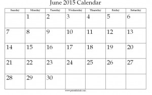 June 2015 Quotes Calendar